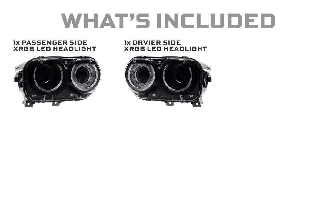 Pair LED DRL Halogen Headlights For Dodge Challenger 2015-2018 – Black Housing Clear Lens