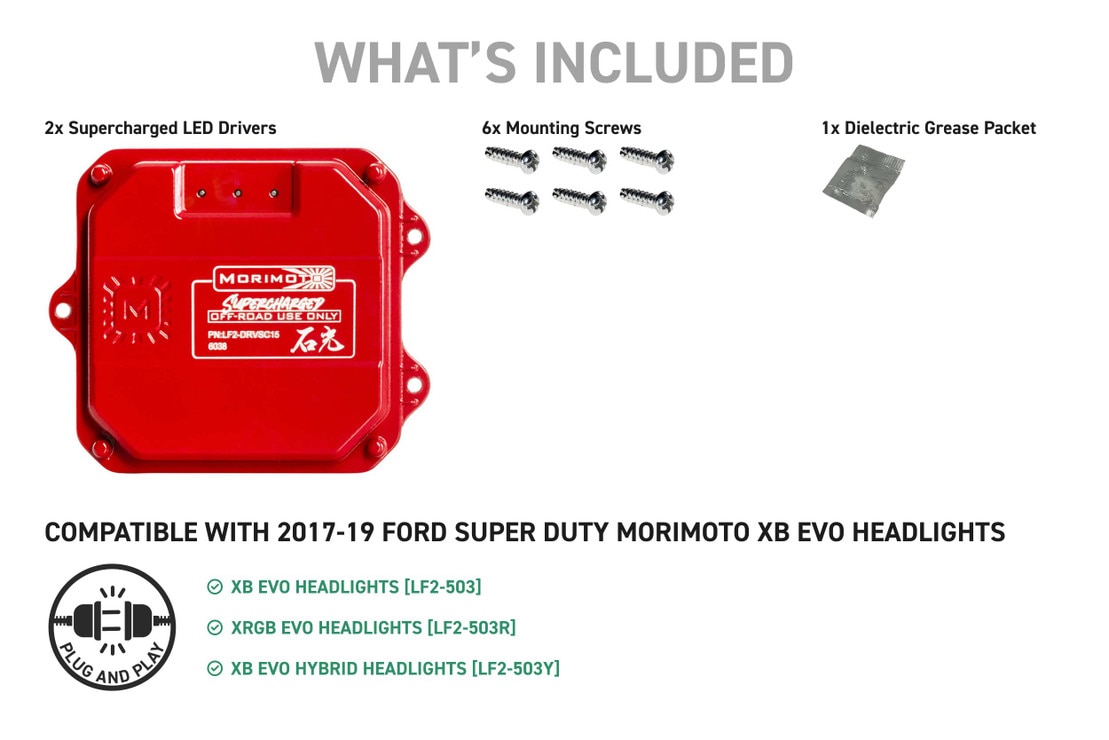 1109 Driver XB Evo Headlights 17-19 Super Duty Supercharged Drivers