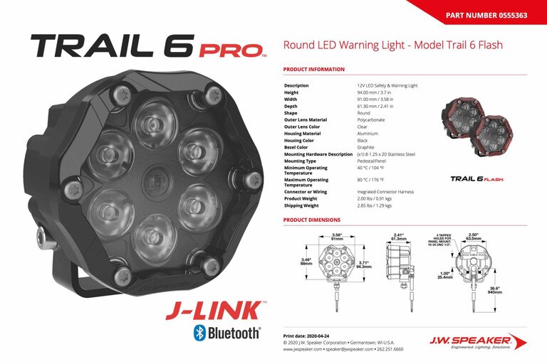 Jw Speaker Trail 6 Round Led Offroad The Retrofit Source