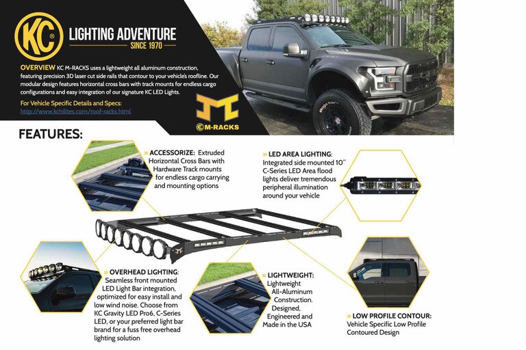 Dodge Ram 1500 3500 Crew Cab 09 18 Kc Hi Lites M Rack Trs Kc92124