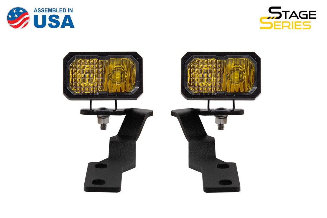 Diode Dynamics 16-21 Toyota Tacoma Stage Series 2in LED Ditch Light Kit Sport - White Combo
